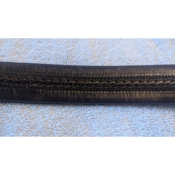 Mezlan Brown Woven Leather Belt Size 34, Made in Spain, 4929 - Picture 5 of 5